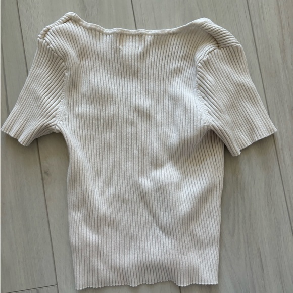 button up ribbed top - Picture 2 of 3